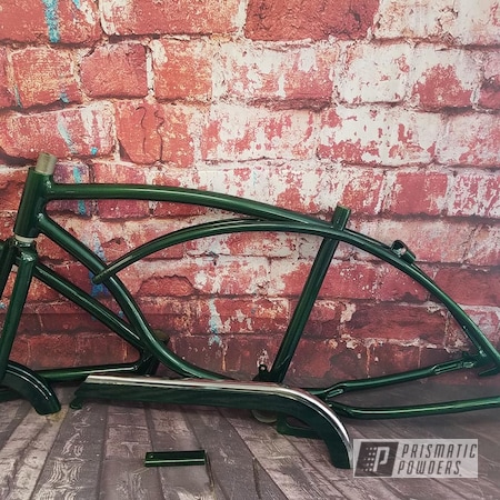 Powder Coating: Illusion Moss PMB-6914,Bicycles,Clear Vision PPS-2974,Bike Frame,Bicycle Frame