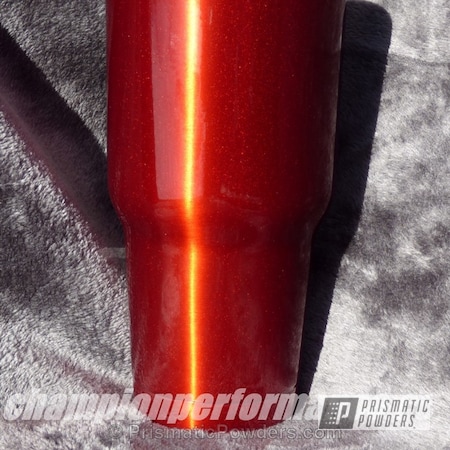 Powder Coating: Tumbler,Tumbler Cup,Miscellaneous,Super Red Sparkle PPB-4694,Solid Tone,TANGO RED UPB-1075,Custom Powder Coated Cup