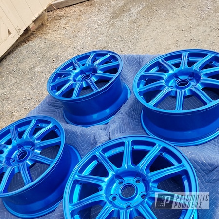 Powder Coating: Wheels,Automotive,rockin rims,Applied Plastic Coatings,ANODIZED BLUE UPB-1394