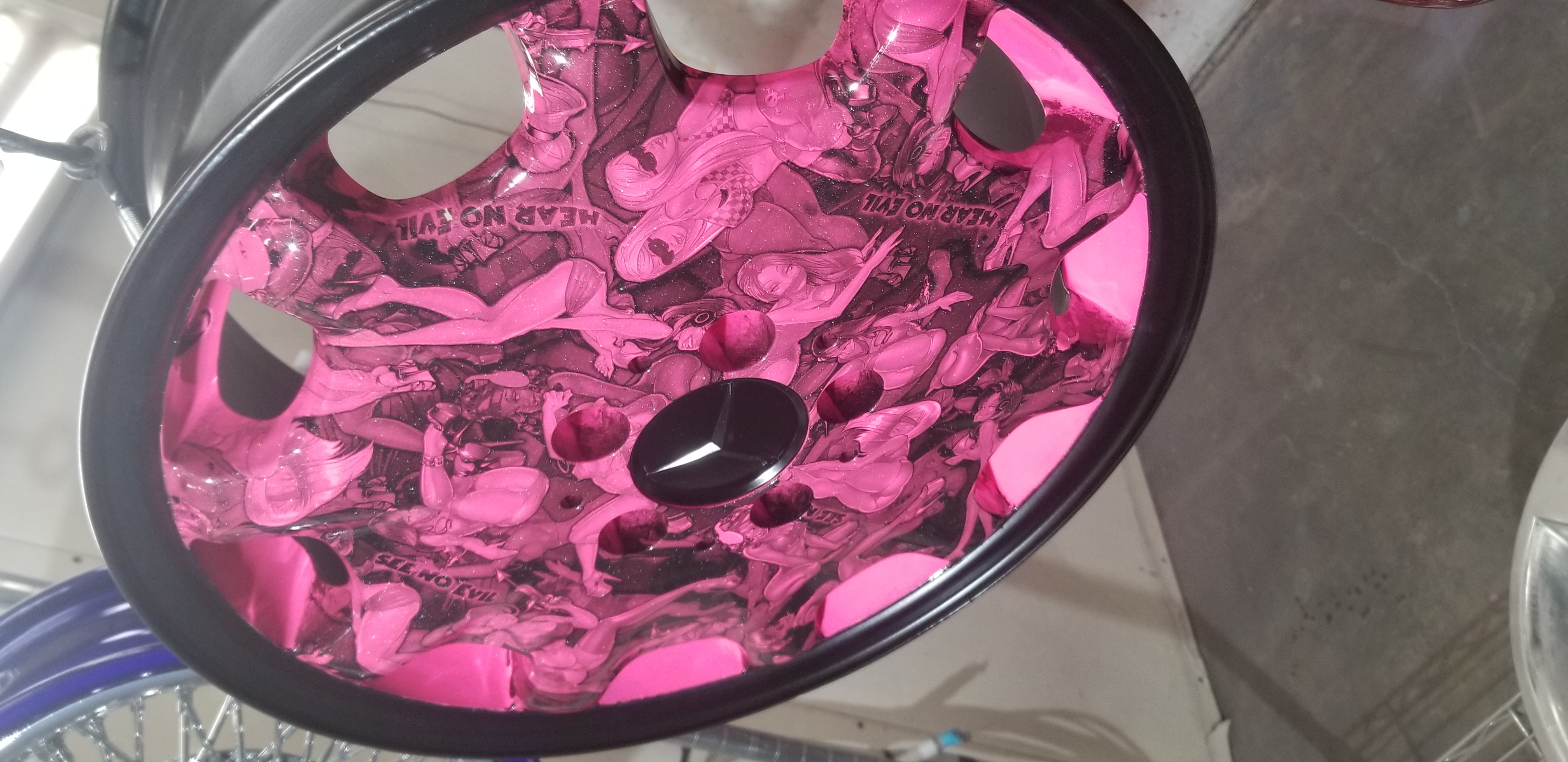 Hydrographic Rim Hydrographic Wheels done in Sassy, Stone Black and Glitter Dust - .4 ...