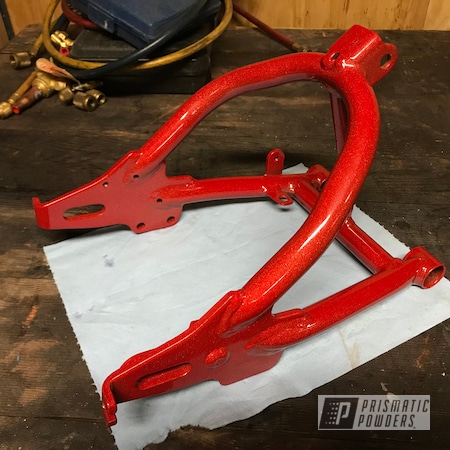 Powder Coating: Motorcycles,50cc,Clear Vision PPS-2974,Honda,crf50,Illusion Red PMS-4515,Powder Coated CRF50 Frame