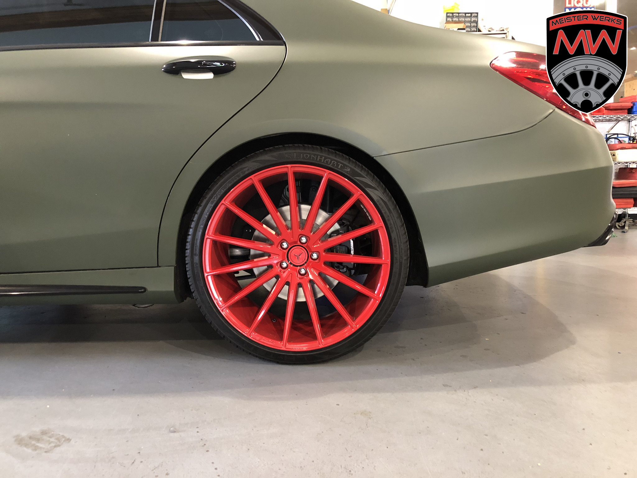 AMG Mercedes Wheels done in Really Red | Prismatic Powders