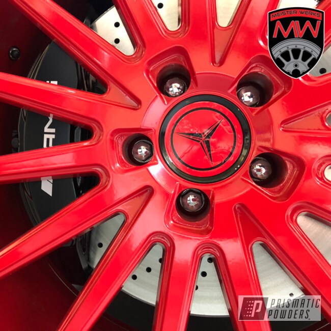 Powder Coated Red Amg Mercedes Wheels