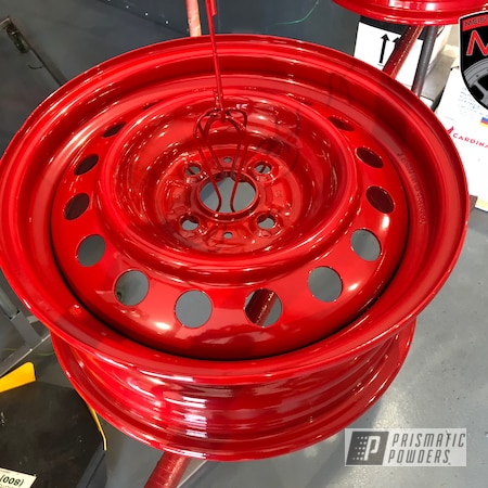 Powder Coating: Steel Wheel,Snow Tires,Really Red PSS-4416,Steel Wheels,Winter Tires,Automotive,Wheels,Steel Rims