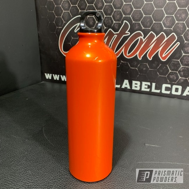 Powder Coated Orange Custom Water Bottle