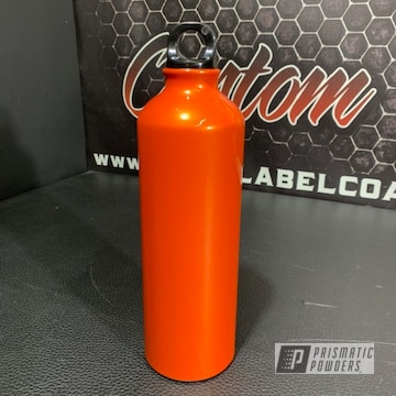 Powder Coated Orange Custom Water Bottle