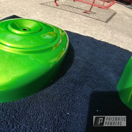 Powder Coating: Motorcycles,Illusion Lime Time PMB-6918,Clear Vision PPS-2974,Harley Davidson,Motorcycle Parts