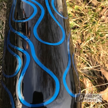Powder Coated Black And Blue Motorcycle Exhaust Tip