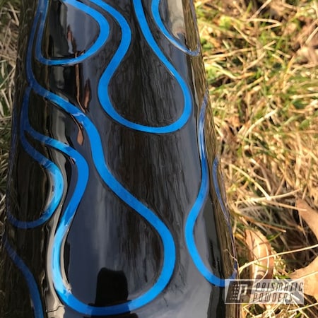Powder Coating: Ink Black PSS-0106,Motorcycles,Exhaust Tip,Hawaii Blue PPS-4483,Exhaust Tips