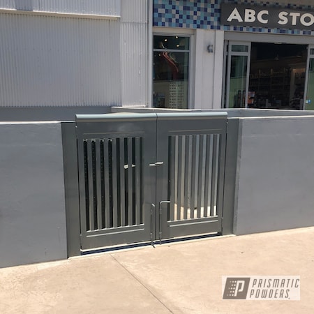 Powder Coating: Lahaina,Slated,RAL 7043 Traffic Grey B,Gates,Maui Blue PPB-5210,Entry,Shopping Mall,Commercial,Mangate,The Lahaina Cannery Mall,Miscellaneous