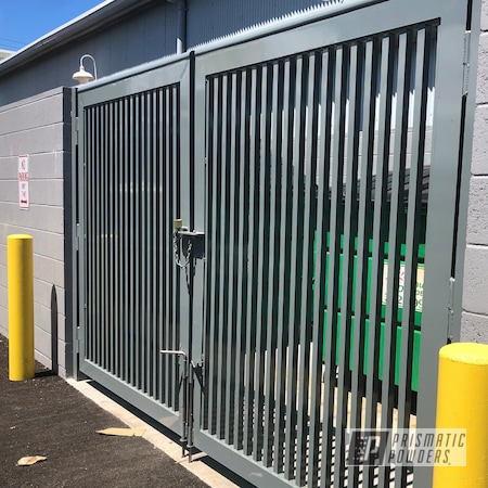 Powder Coating: Lahaina,Slated,RAL 7043 Traffic Grey B,Gates,Maui Blue PPB-5210,Entry,Shopping Mall,Commercial,Mangate,The Lahaina Cannery Mall,Miscellaneous