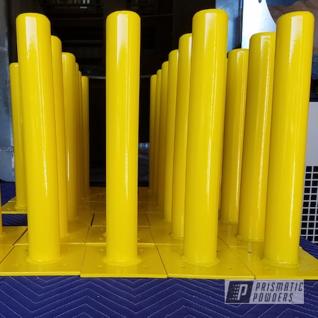 Powder Coating: Pilings,RAL 1023 Traffic Yellow,Traffic Yellow PSS-2380,Miscellaneous,Post Guides,Metal Post