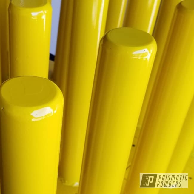 Powder Coated Yellow Parking Pilings