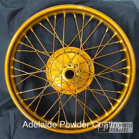 Powder Coating: 2 Color Application,Gold,Bike,Brassy Gold PPS-6530,Bicycles,SUPER CHROME USS-4482,Wheels
