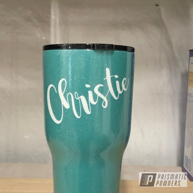 Powder Coated Turquoise Custom Yeti Tumbler