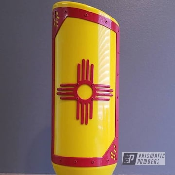 Powder Coated Yellow And Red Automotive Exhaust Tip