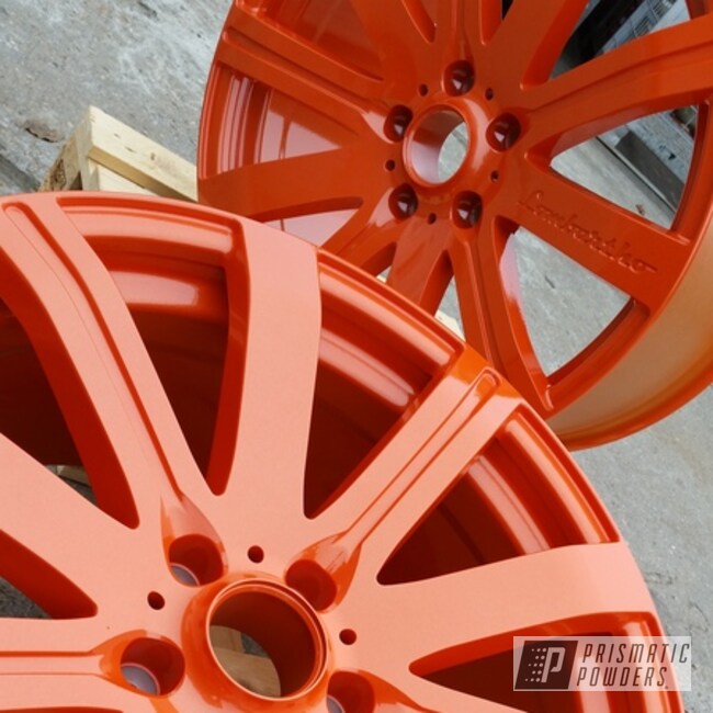 Powder Coated Tangerine 20 Inch Aluminum Wheels