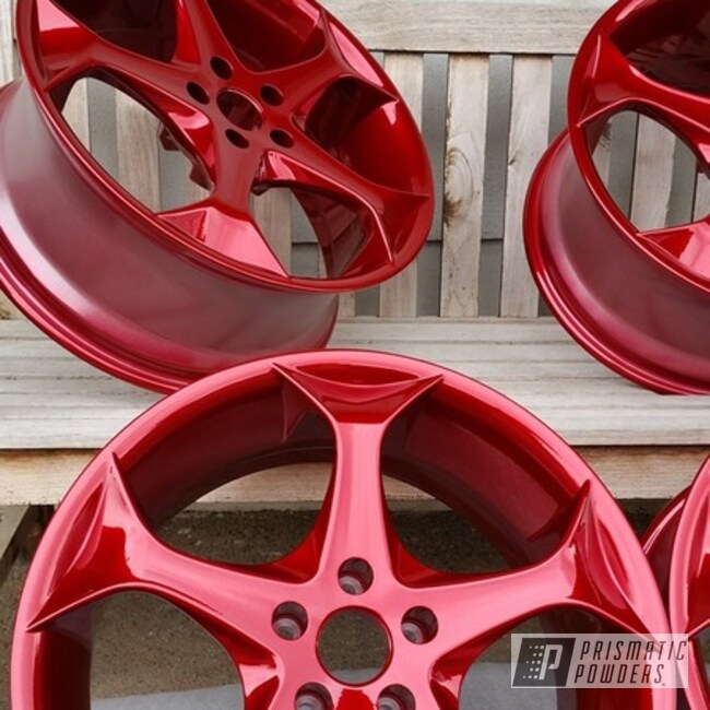 Powder Coated Candy Red 20 Inch Wheels