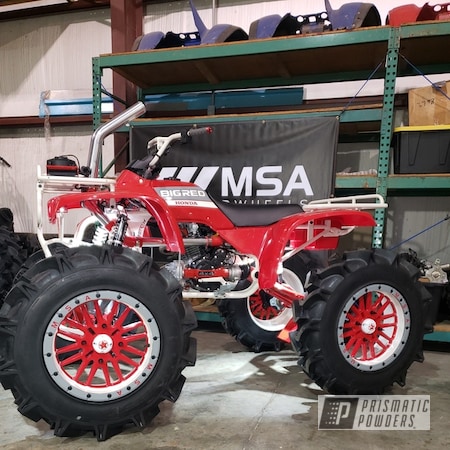 Powder Coating: 18” Wheels,White Valentine PMB-4465,Honda,MSA,Honda 300,ATV,Wheels