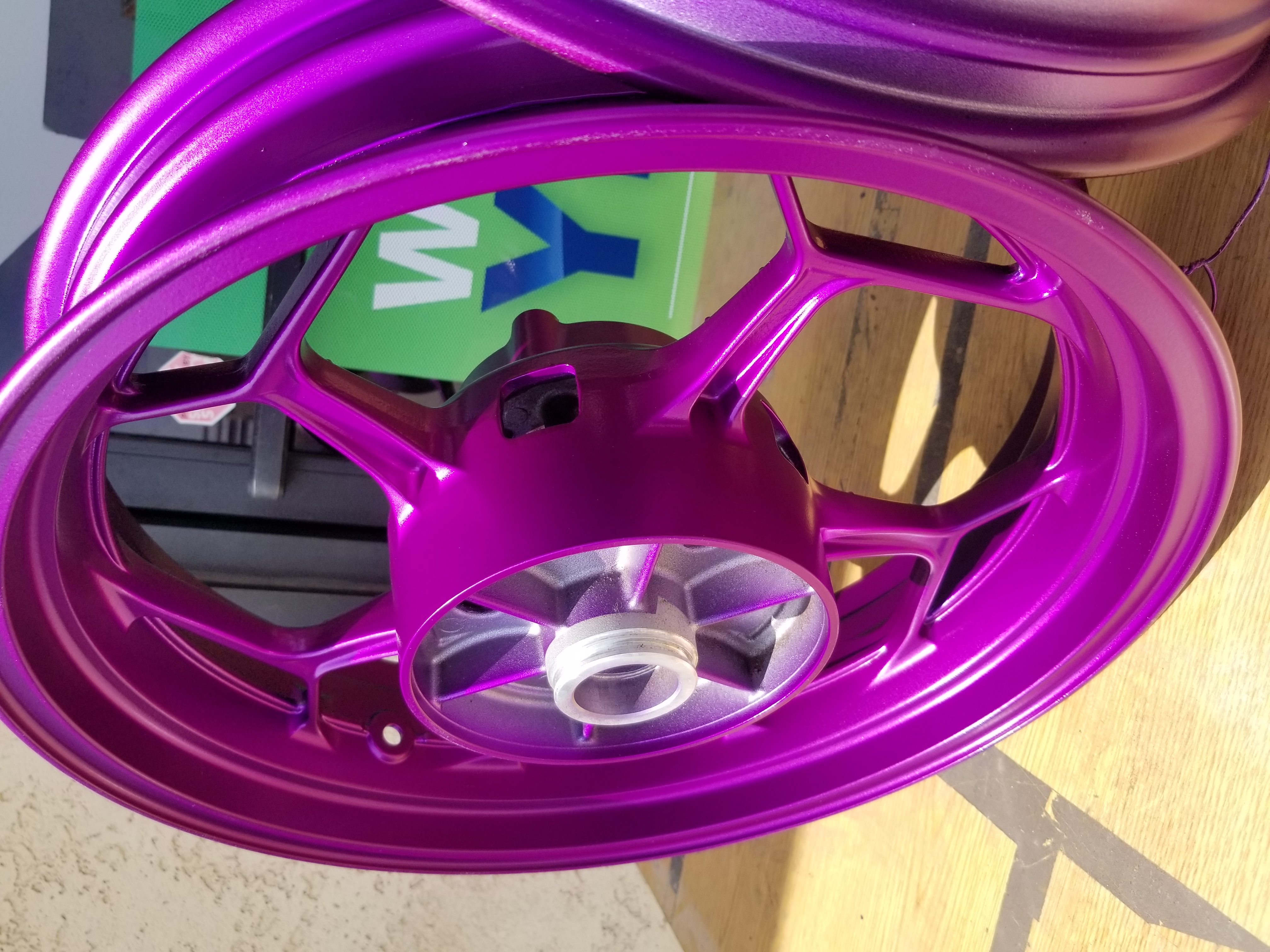 Violet Motor Rim Motorcycle Wheels done in Soft Clear and Illusion Violet | Prismatic ...