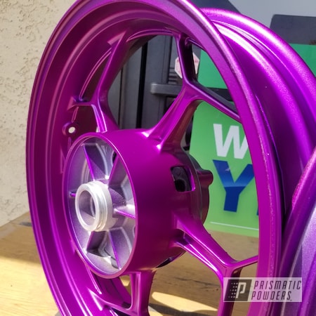Powder Coating: Motorcycles,Soft Clear PPS-1334,Illusion Violet PSS-4514,Wheels