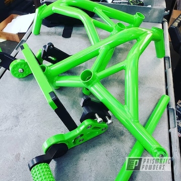 Powder Coated Green Motorcycle Crash Cages