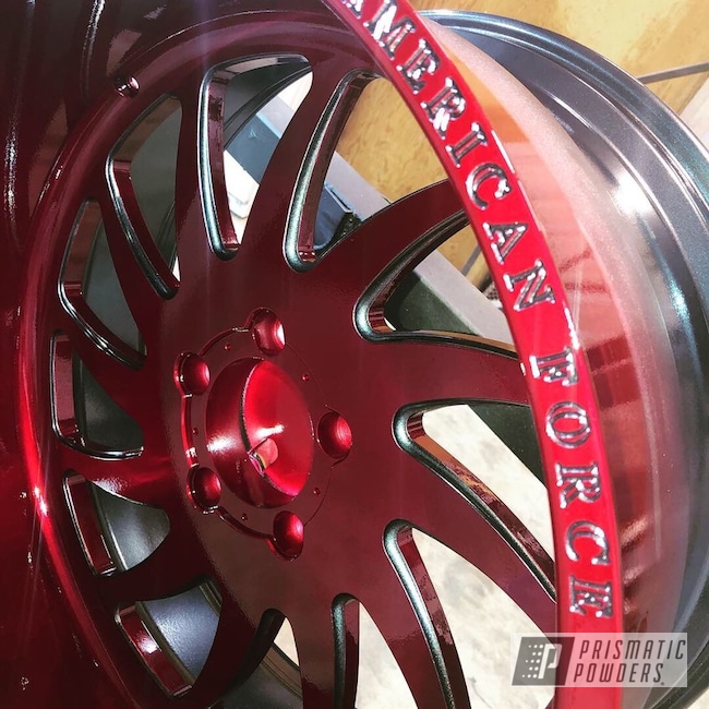 Powder Coated Red Custom American Force Wheels
