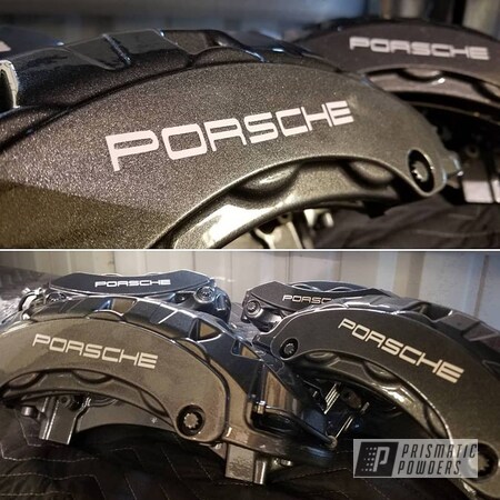 Powder Coating: Porsche,Automotive,Brake Calipers,Kingsport Grey PMB-5027,Brakes