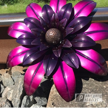 Powder Coated Pink And Purple Metal Flower