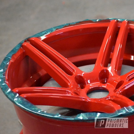 Powder Coating: 18” Wheels,Gloss Red,powder coating,Clear Vision PPS-2974,Astatic Red PSS-1738,18",Wide Wheels,Automotive,Wheels