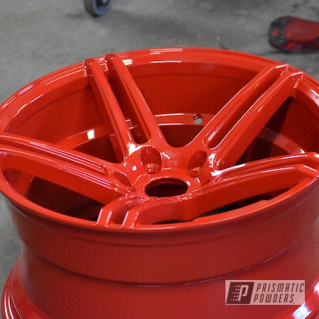 Powder Coating: 18” Wheels,Gloss Red,powder coating,Clear Vision PPS-2974,Astatic Red PSS-1738,18",Wide Wheels,Automotive,Wheels