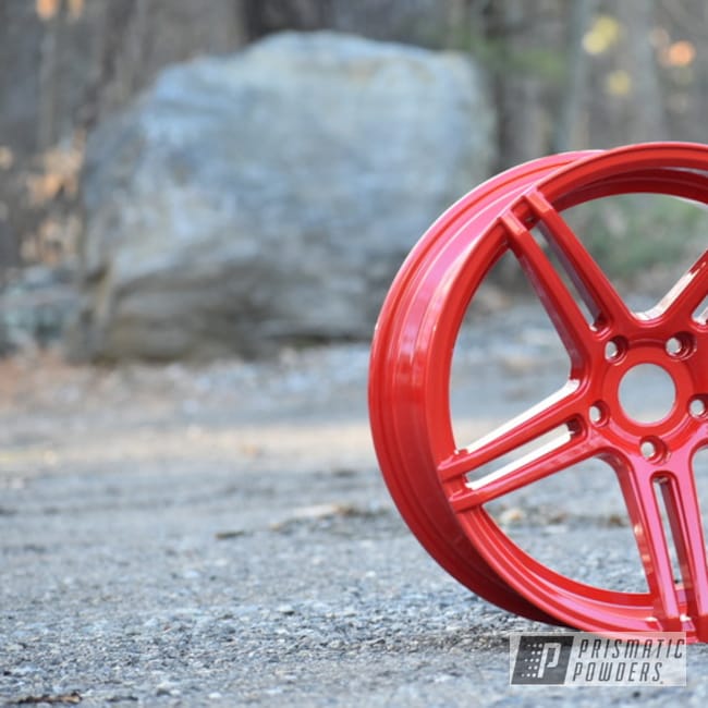 Powder Coated Red 18 Inch Wide Wheels