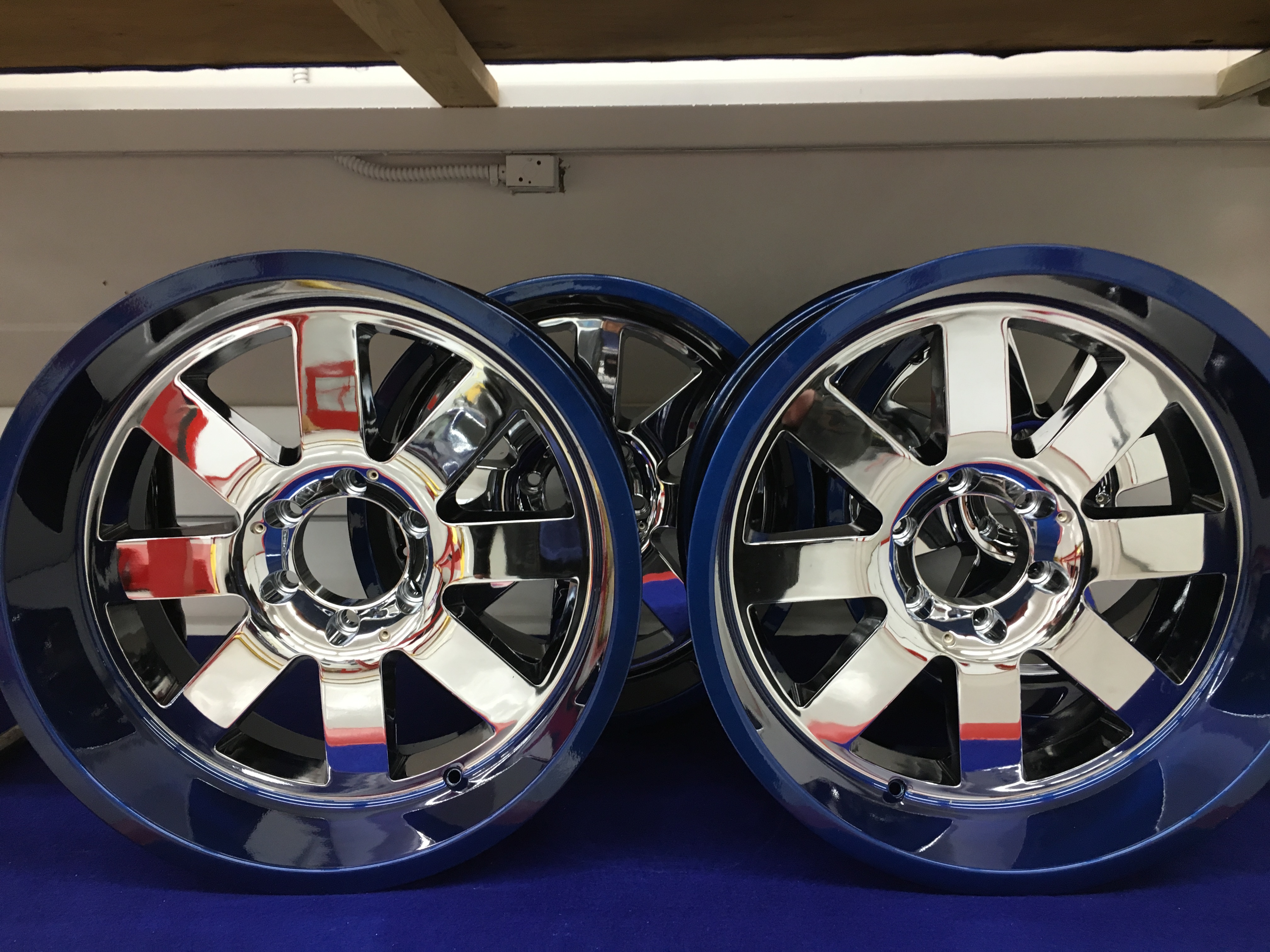 Powder Blue Rims Custom Wheels done in Booty Blue | Prismatic Powders