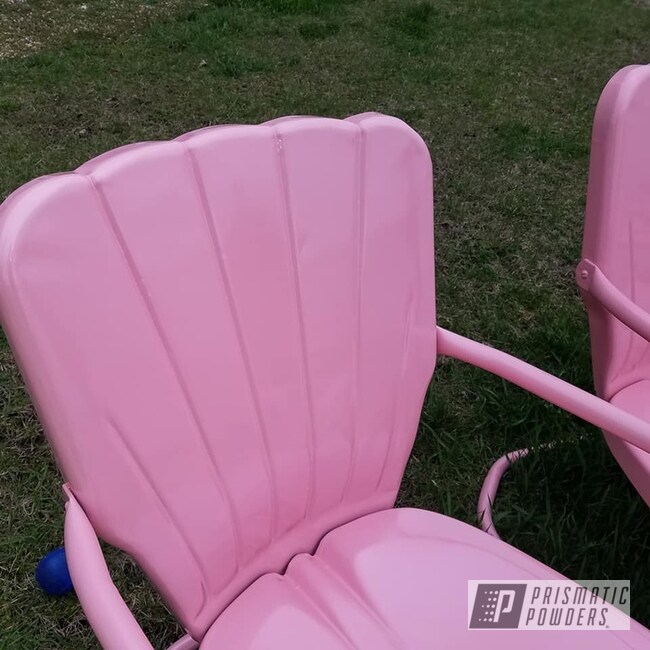 Vintage Lawn Chairs Done In Ral 3015 Light Pink Prismatic Powders