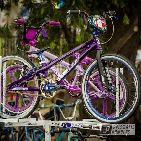 Powder Coating: Type X,Racebike,YESS,Bicycles,24”,Chameleon Sapphire Teal PPB-5732,Illusion Purple PSB-4629,Cruiser,BMX