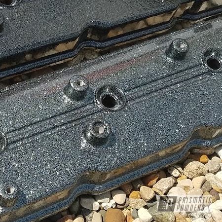 Powder Coating: Disco Pewter PPB-7050,Automotive,Valve Covers,Ink Black PSS-0106,Disco Clear