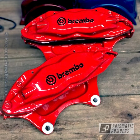 Powder Coating: Really Red PSS-4416,Brembo Brakes,Clear Vision PPS-2974,Custom Powder Coated Automotive Parts,Automotive,Brake Calipers