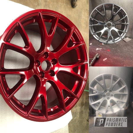 Powder Coating: Challenger,Wizard Red PPS-4690,Dodge,#absolutepowdercoating,20” Wheels,SUPER CHROME USS-4482,Aftermarket,Automotive,#newmexicotrue,Powder Coating Wheels,Prismatic Powders Wheels,Wheels