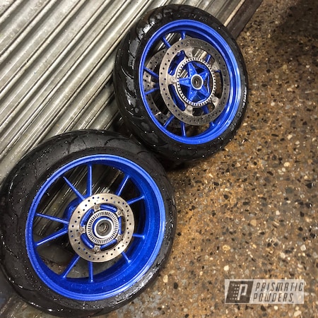 Powder Coating: Motorcycles,Clear Vision PPS-2974,Illusion Blueberry PMB-6908,17" Wheels,Wheels