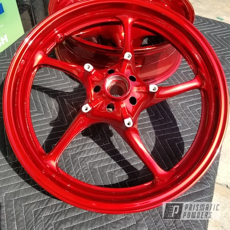 Powder Coating: Motorcycles,SUPER CHROME USS-4482,LOLLYPOP RED UPS-1506,Wheels