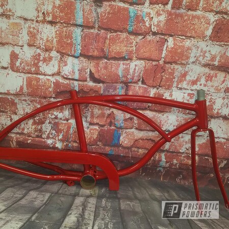 Powder Coating: Bicycles,Clear Vision PPS-2974,Illusion Red PMS-4515,Bicycle Frame