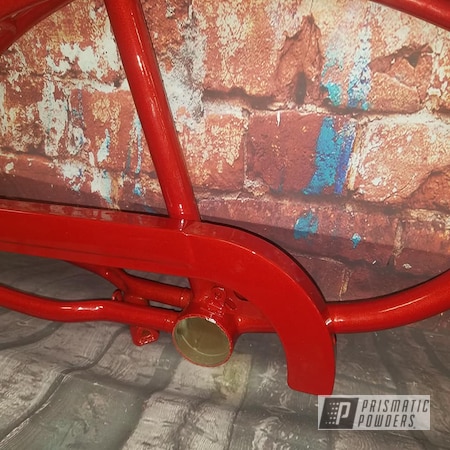 Powder Coating: Bicycles,Clear Vision PPS-2974,Illusion Red PMS-4515,Bicycle Frame