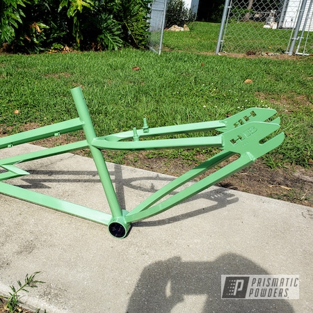 Powder Coating: Pearl Mint PMB-6944,Bicycles,Clear Vision PPS-2974,BMX,Bicycle Frame