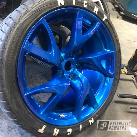 Powder Coating: Nissan,ANODIZED BLUE UPB-1394,19" Aluminum Rims,19",Clear Vision PPS-2974,350z,Automotive,Wheels