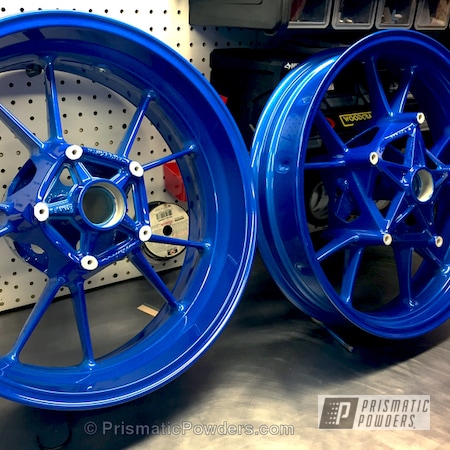 Powder Coating: Motorcycles,Illusion Blue-Berg PMB-6910,BMW Superbike,Race Bike Wheels,S1000rr Wheels,Clear Vision PPS-2974,BMW Motorcycles,Wheels