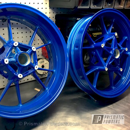 Powder Coating: Motorcycles,Illusion Blue-Berg PMB-6910,BMW Superbike,Race Bike Wheels,S1000rr Wheels,Clear Vision PPS-2974,BMW Motorcycles,Wheels