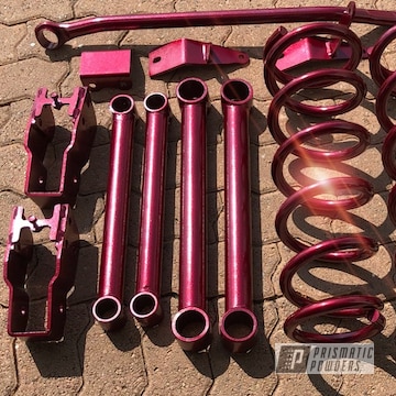 Powder Coated Chassis Pieces For A Truck Lift Kit