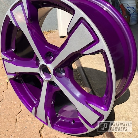 Powder Coating: Wheels,Automotive,Clear Vision PPS-2974,Custom Wheel,16" Wheels,Illusion Violet PSS-4514,16”