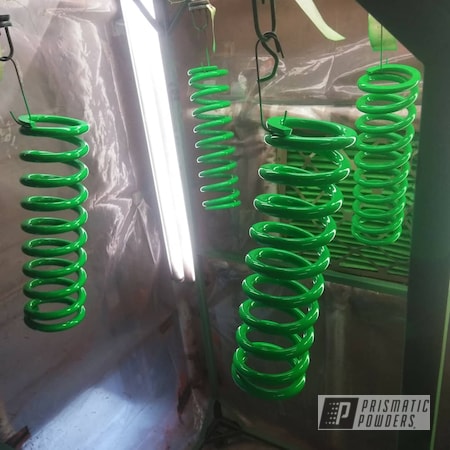 Powder Coating: Automotive,Coil Spring,Truck Suspension,Lifted Truck,Neon Green PSS-1221
