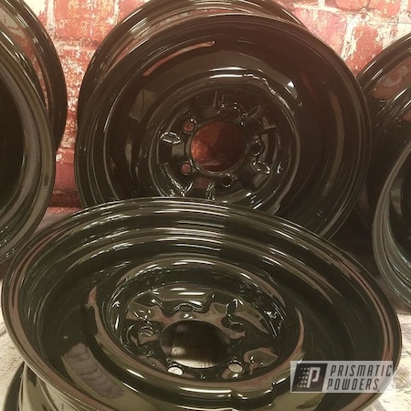 Powder Coating: Ink Black PSS-0106,15" Steel Wheels,Rims,Automotive,Wheels